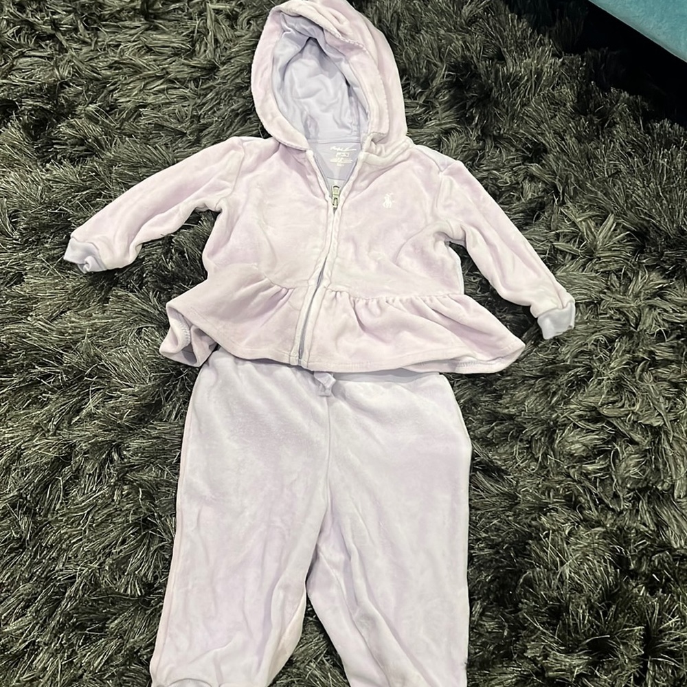 Ralph Lauren velvet purple tracksuit